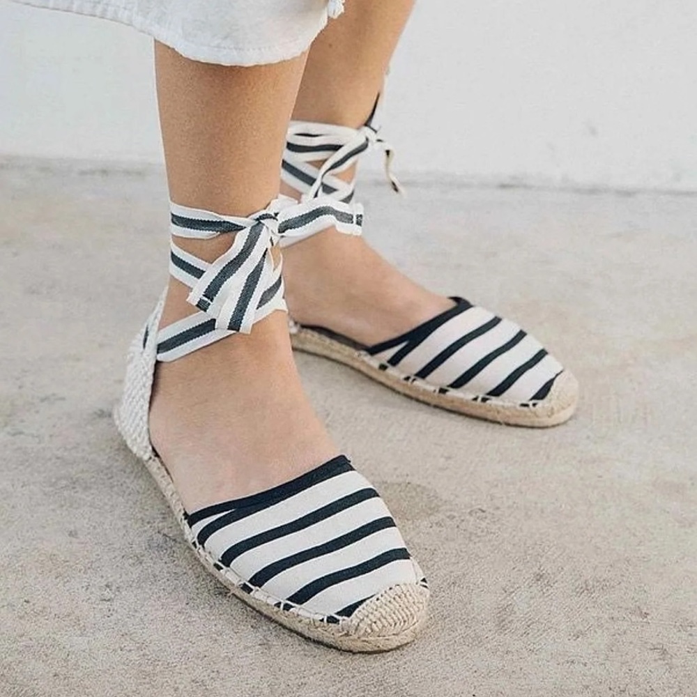 NIB Soludos Classic Sandal Stripe 7.5